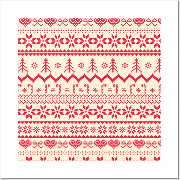 Christmas knitted pattern Wall Art by Inspired-DS